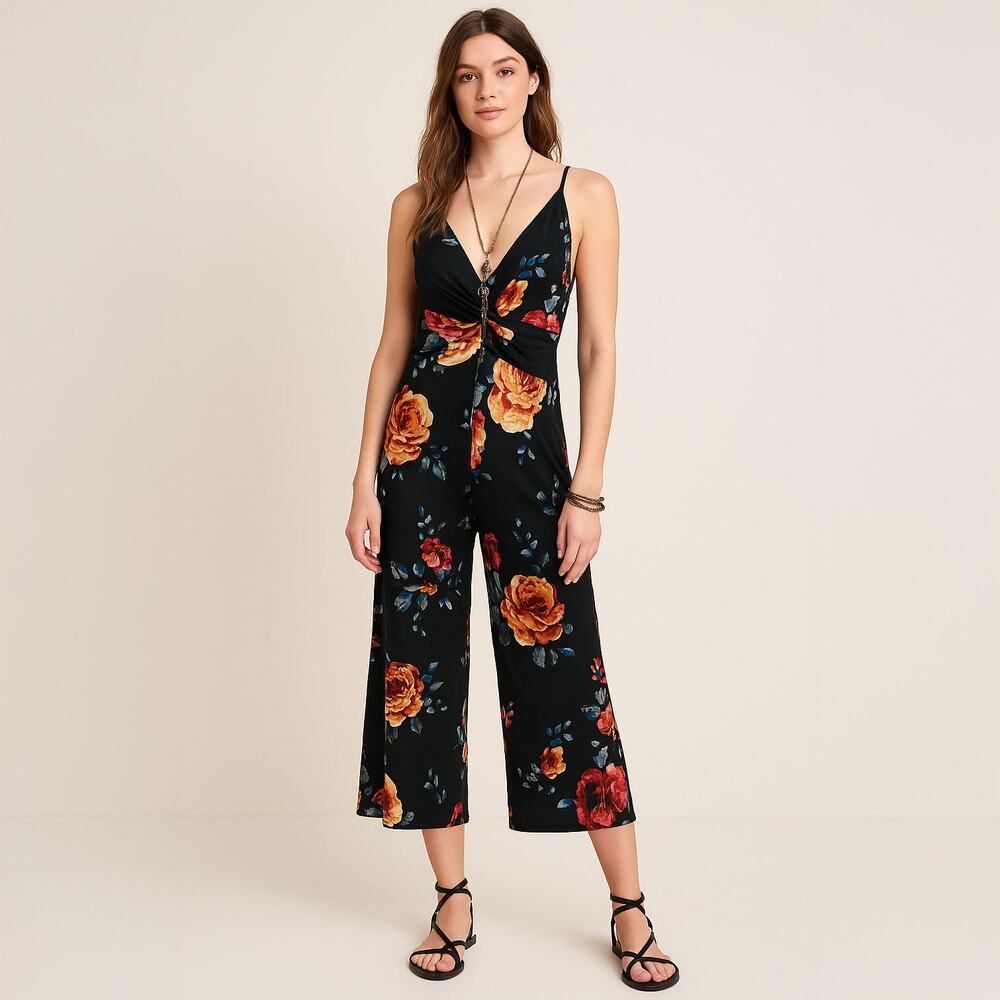 NWT Joe & Elle Floral Sleeveless Jumpsuit Sz M